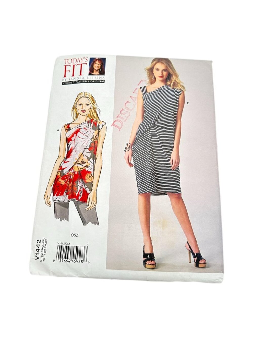 Vogue V1142 Todays Fit Sandra Bezina Tunic Dress Top Sz 32 to‎ 55 Sewing Pattern